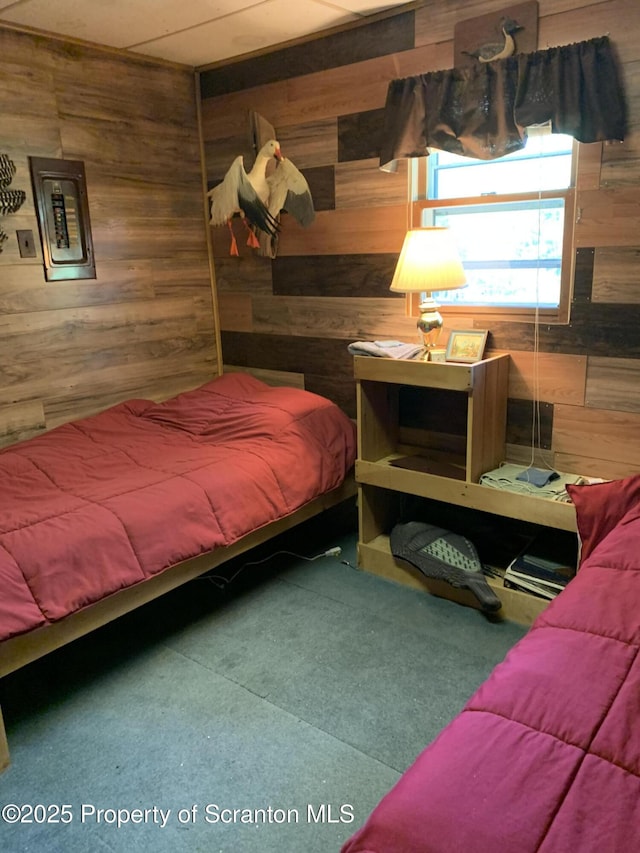2385 Blewett Rd, Union Dale, PA 18470 - bedroom featuring wood walls