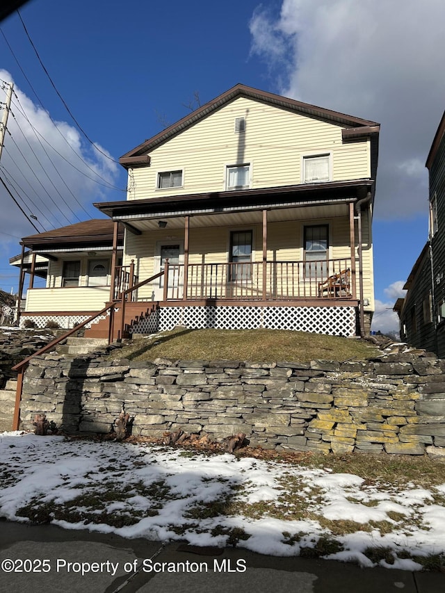 view of front of home with a porch