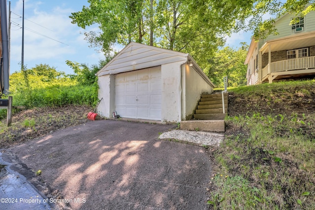 view of garage