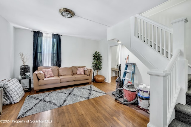 living room featuring hardwood / wood-style floors