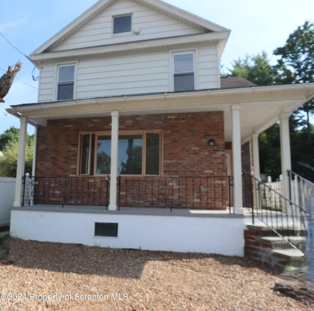 view of front of home with a porch