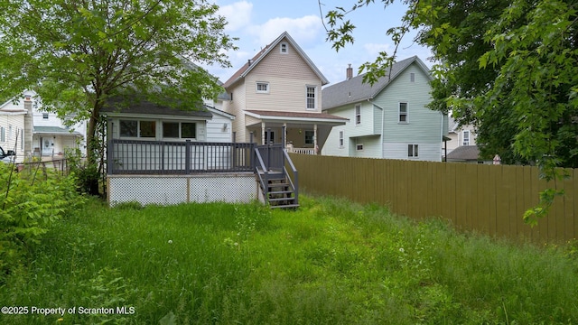 121 Throop St, Scranton, PA 18508 - rear view of property featuring a wooden deck