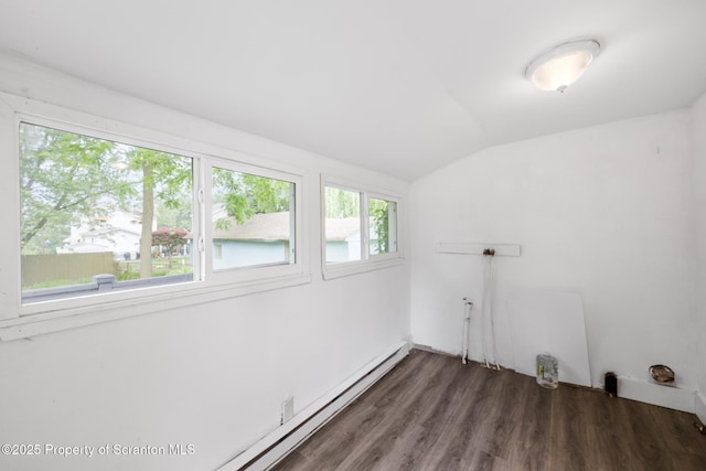121 Throop St, Scranton, PA 18508 - laundry area with wood finished floors and a baseboard heating unit