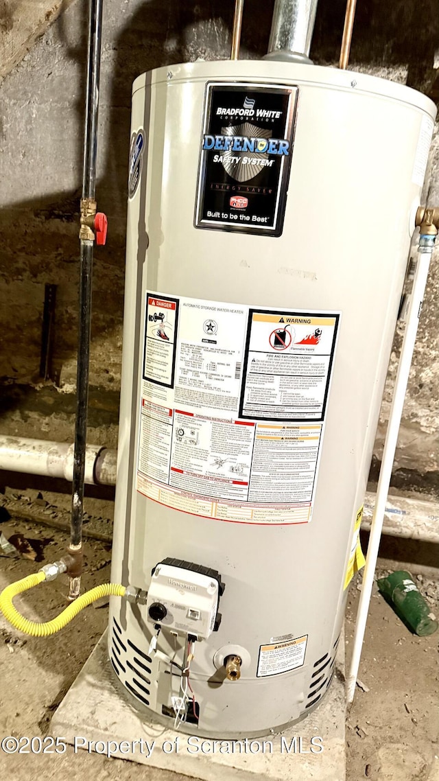 utilities featuring gas water heater