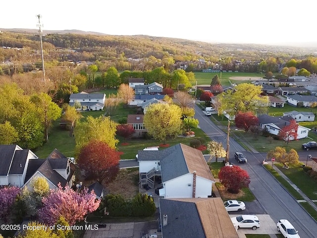 bird's eye view with a residential view