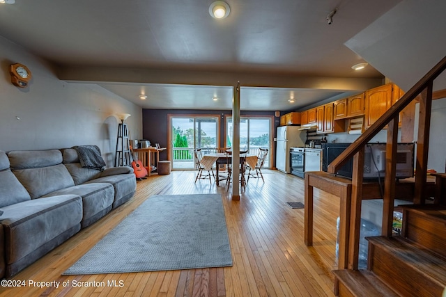 living room featuring light hardwood / wood-style flooring