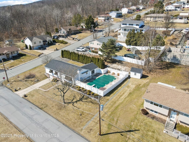 drone / aerial view featuring a residential view