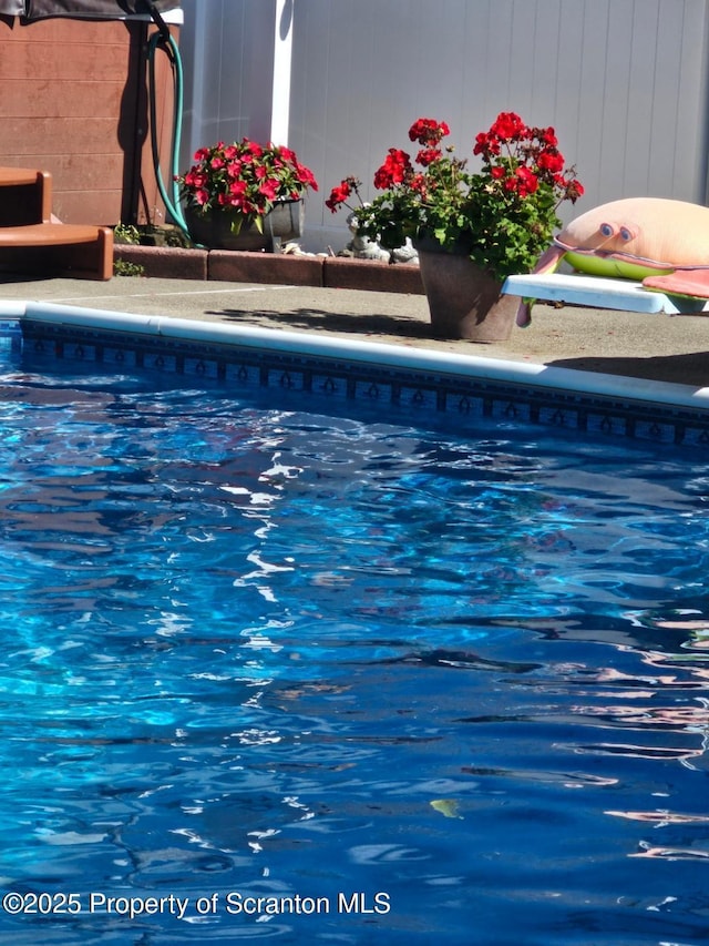 view of pool featuring a fenced in pool