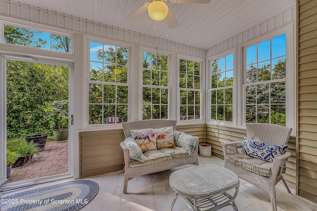 129 Wyndham Rd, South Abington Twp, PA 18411 - sunroom / solarium with ceiling fan
