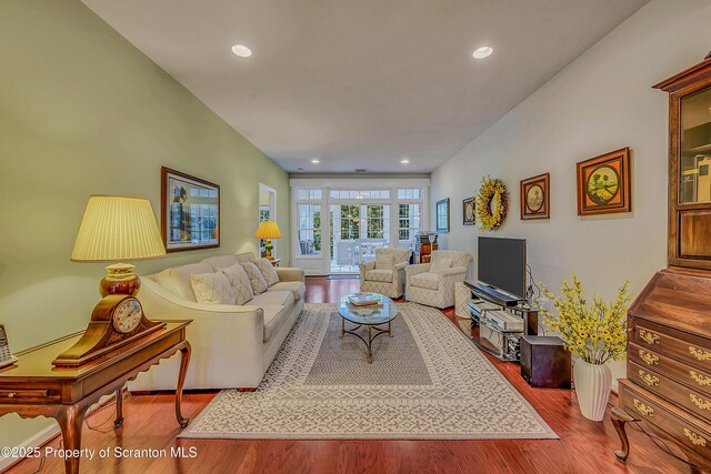 129 Wyndham Rd, South Abington Twp, PA 18411 - living room with wood finished floors and recessed lighting