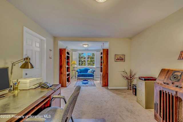 129 Wyndham Rd, South Abington Twp, PA 18411 - home office featuring light colored carpet and baseboards
