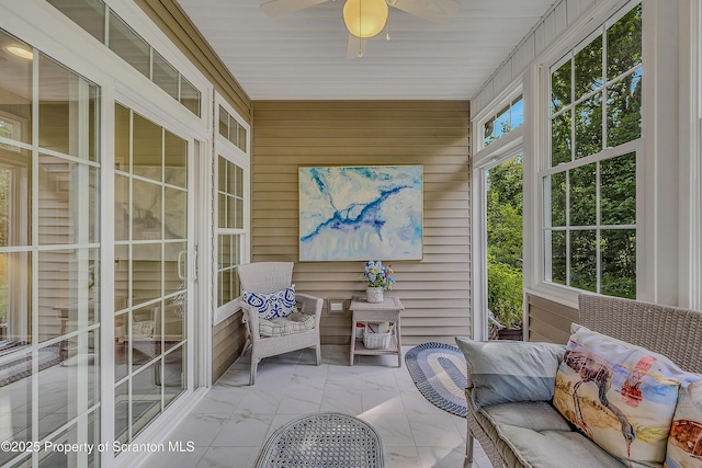 129 Wyndham Rd, South Abington Twp, PA 18411 - sunroom / solarium with ceiling fan