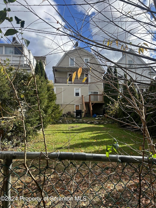 825 Prescott Ave, Scranton, PA 18510 - back of house featuring stairs and a balcony