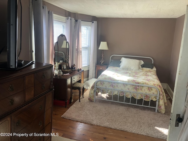 825 Prescott Ave, Scranton, PA 18510 - bedroom featuring hardwood / wood-style flooring and a textured ceiling
