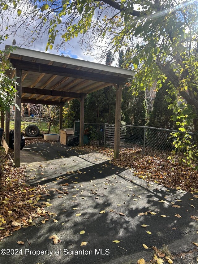 view of patio with a carport