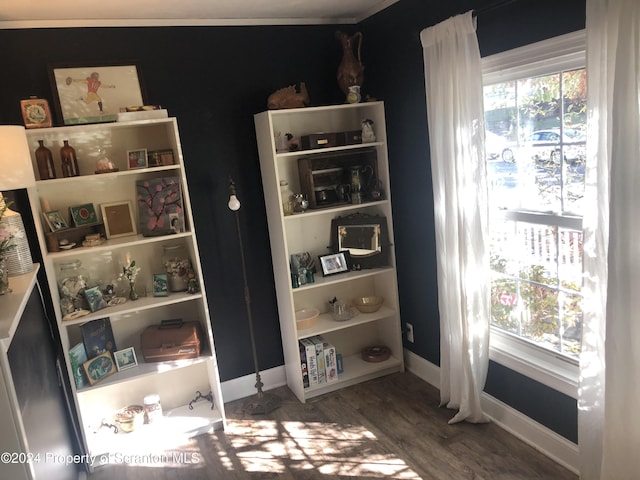 interior space with hardwood / wood-style flooring