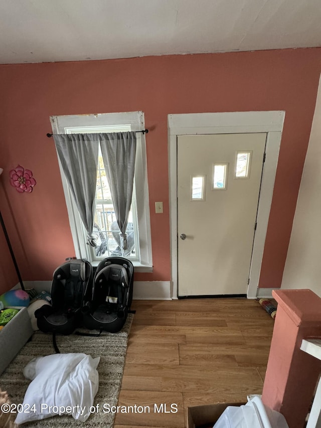 entryway with light wood-type flooring