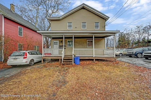 view of front of property with covered porch