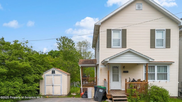 424 Hudson St, Forest City, PA 18421 - view of front of house with a wooden deck