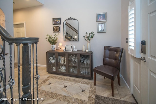 224 Shadow Wood Cir, Archbald, PA 18403 - tiled foyer entrance with baseboards and stairway