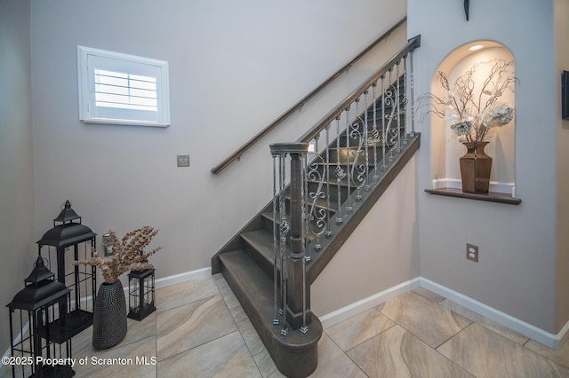224 Shadow Wood Cir, Archbald, PA 18403 - stairway with baseboards