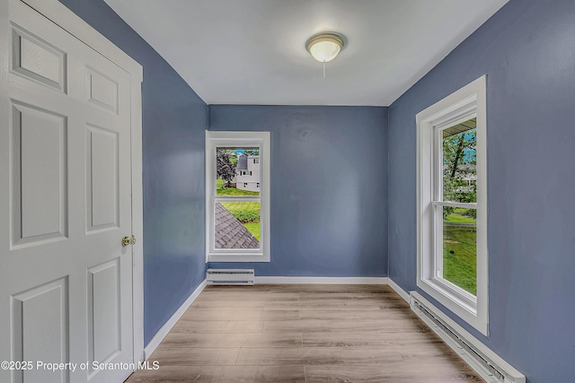 336 Grand Ave, Clarks Summit, PA 18411 - unfurnished room featuring baseboard heating and wood finished floors