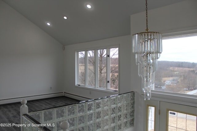 interior space featuring a notable chandelier and recessed lighting