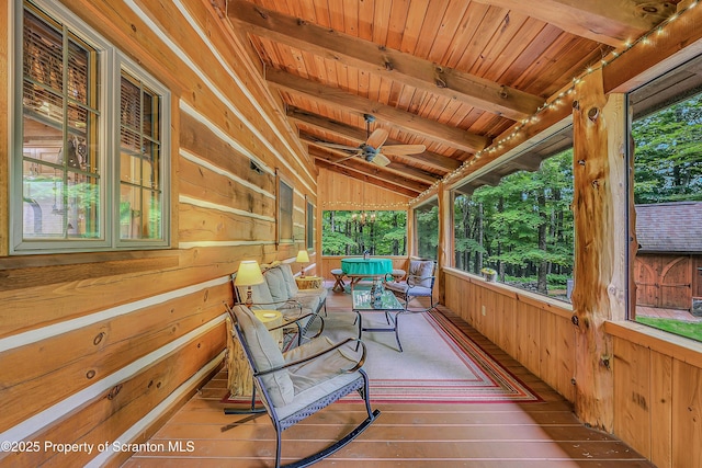 5 Capricorn Cir, Lake Ariel, PA 18436 - sunroom / solarium featuring ceiling fan