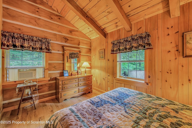 5 Capricorn Cir, Lake Ariel, PA 18436 - bedroom featuring wooden ceiling, light wood-type flooring, and wooden walls