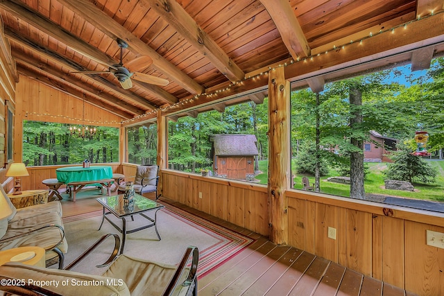 5 Capricorn Cir, Lake Ariel, PA 18436 - sunroom / solarium with a ceiling fan