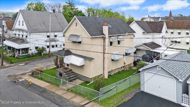 aerial view featuring a residential view