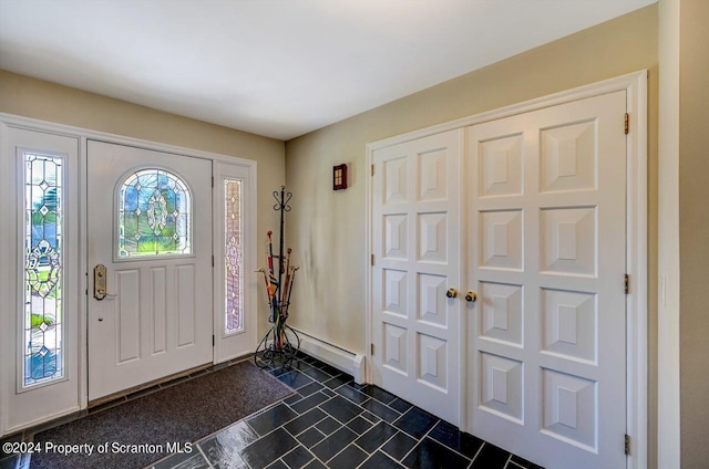 entrance foyer featuring baseboard heating