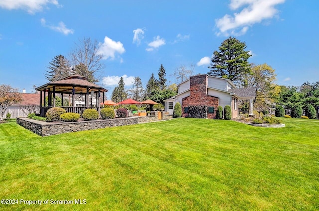 view of yard featuring a gazebo