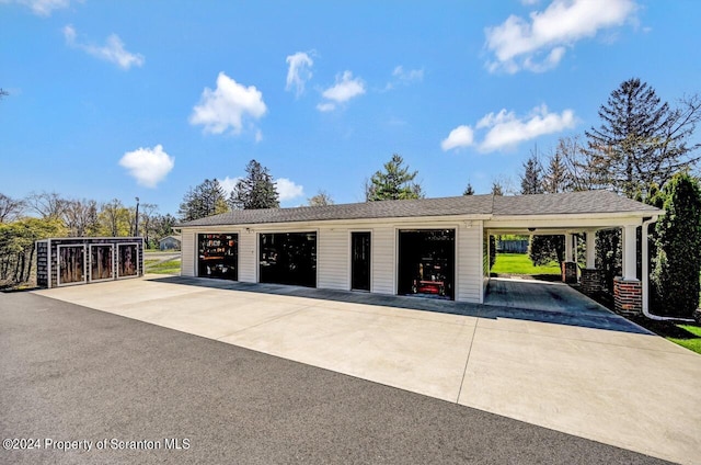 view of garage