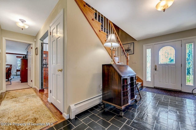 entrance foyer with baseboard heating