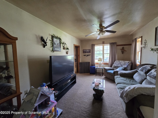 4 Little Ireland Rd, Starrucca, PA 18462 - carpeted living room featuring a ceiling fan
