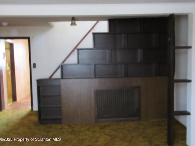 stairway featuring radiator