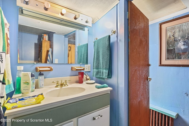 215 St Fr Cabrini Ave Unit Fr, Cabrini, Scranton, PA 18504 - bathroom with vanity and a textured ceiling