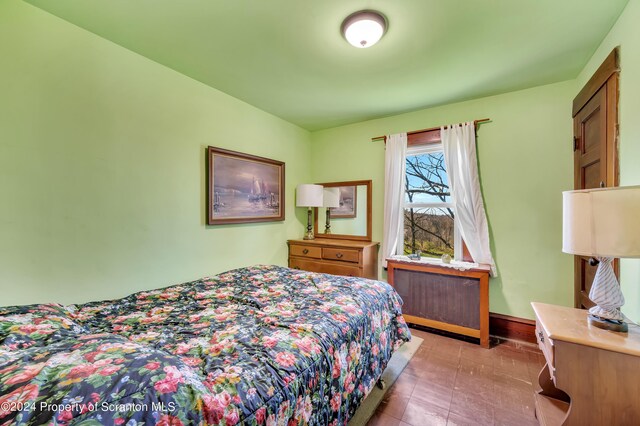 bedroom with radiator