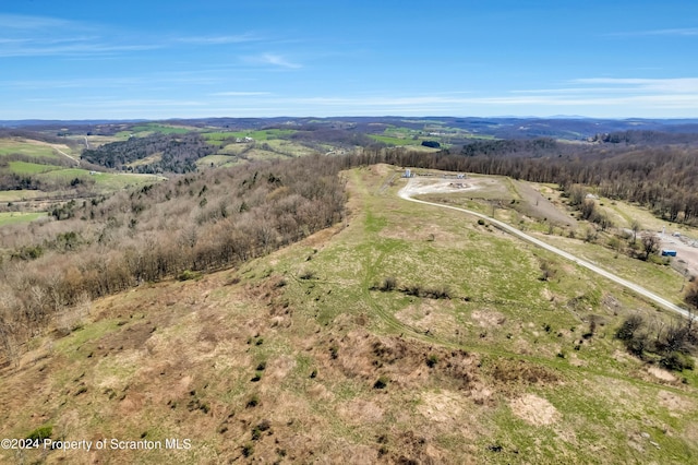 birds eye view of property featuring a rural view