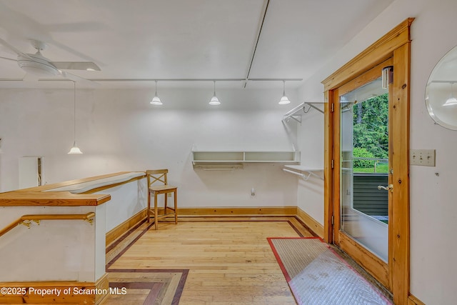 837 Old State Rd, Waverly Twp, PA 18411 - spacious closet featuring hardwood / wood-style flooring and ceiling fan