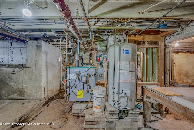 837 Old State Rd, Waverly Twp, PA 18411 - utility room featuring gas water heater and a heating unit