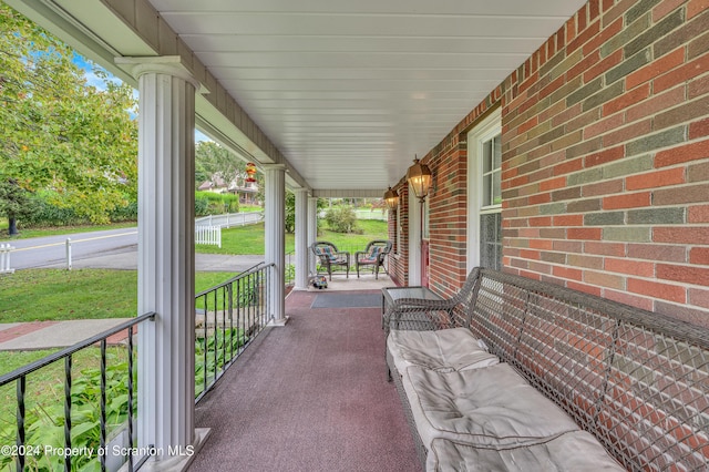 view of patio with a porch