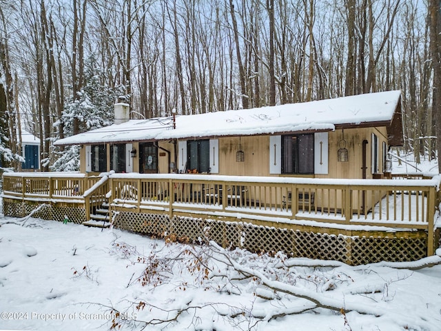 view of front of property with a deck