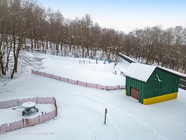 view of snowy aerial view