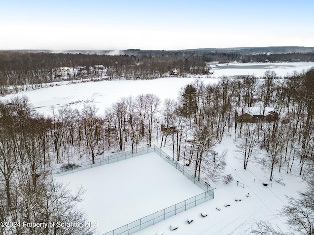 view of snowy aerial view