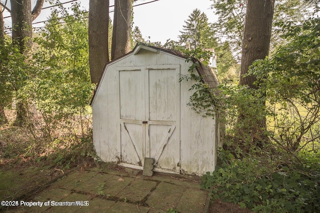view of shed