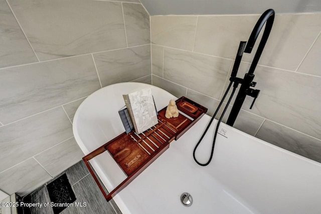 interior details with a freestanding bath