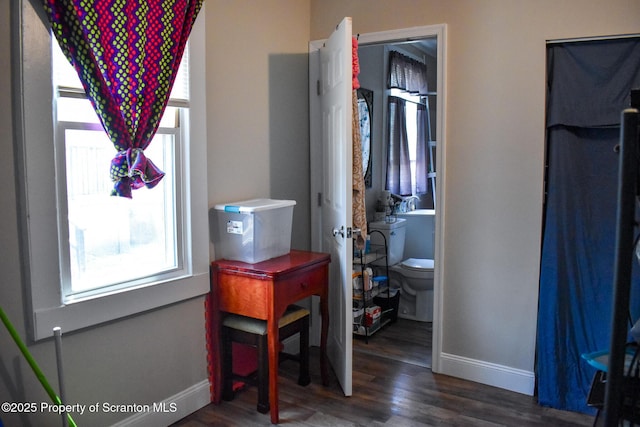 640 Alder St, Scranton, PA 18505 - corridor featuring baseboards and wood finished floors