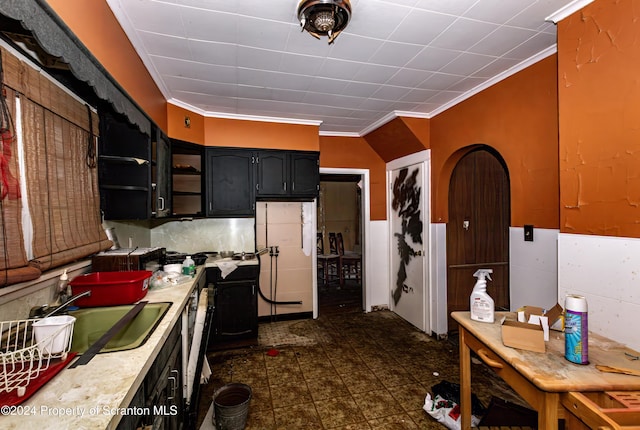 kitchen featuring sink and ornamental molding